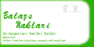 balazs maklari business card