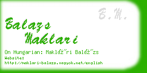 balazs maklari business card